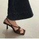 French-style, elegant bow-knot high heels for women, new summer 2025 styles, leopard print stiletto sandals for women with skirts French-style, elegant bow-knot high heels for women, new summer 2025 styles, leopard print stiletto sandals for women with skirts