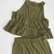 Spring and summer new style ruffled off-the-shoulder halter neck sleeveless shirt for women, fashionable elastic waist casual wide-leg pants set Spring and summer new style ruffled off-the-shoulder halter neck sleeveless shirt for women, fashionable elastic waist casual wide-leg pants set