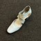 New retro, versatile ballet high heels, women's block heels, cross-strap, hollow, casual closed-toe sandals.