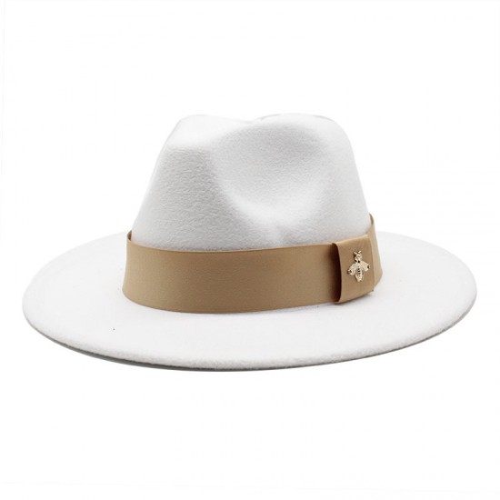 20 21 Autumn and Winter Wide-Brimmed Hats, Fashionable Wool Flat-Brimmed Men's and Women's Wool Panama Jazz Fedora 20 21 Autumn and Winter Wide-Brimmed Hats, Fashionable Wool Flat-Brimmed Men's and Women's Wool Panama Jazz Fedora