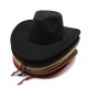 European and American autumn and winter new fashion casual windproof rope-curled wide-brimmed woolen cowboy hats, trendy outdoor warm hats. European and American autumn and winter new fashion casual windproof rope-curled wide-brimmed woolen cowboy hats, trendy outdoor warm hats.