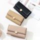 Lovebu New Cross-Border Long Women's Wallet with Solid Color Bow Clasp and Trifold Embroidered Clutch Lovebu New Cross-Border Long Women's Wallet with Solid Color Bow Clasp and Trifold Embroidered Clutch