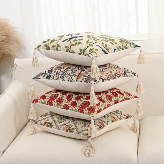 European cotton and linen jacquard sofa cushion, living room lumbar pillow, American headboard cushion cover, large core pillow European cotton and linen jacquard sofa cushion, living room lumbar pillow, American headboard cushion cover, large core pillow