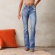 Amazon European and American cross-border vintage ripped jeans for women, 2025 spring new washed streetwear flared trousers. Amazon European and American cross-border vintage ripped jeans for women, 2025 spring new washed streetwear flared trousers.