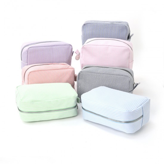 Cross-border seersucker cosmetic bag, Indian-style striped portable storage bag, Mississippi trend travel storage bag Cross-border seersucker cosmetic bag, Indian-style striped portable storage bag, Mississippi trend travel storage bag