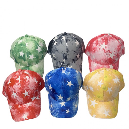 New five-pointed star-patterned baseball caps for men and women, tie-dyed and colorful graffiti baseball caps for summer outdoor sun protection. New five-pointed star-patterned baseball caps for men and women, tie-dyed and colorful graffiti baseball caps for summer outdoor sun protection.