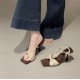 French-style, elegant bow-knot high heels for women, new summer 2025 styles, leopard print stiletto sandals for women with skirts French-style, elegant bow-knot high heels for women, new summer 2025 styles, leopard print stiletto sandals for women with skirts