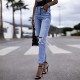 2025 Spring Amazon Factory-Shop European and American Stretch Ripped Women's Straight-Leg Skinny Hip-Lifting Fashion Jeans 2025 Spring Amazon Factory-Shop European and American Stretch Ripped Women's Straight-Leg Skinny Hip-Lifting Fashion Jeans
