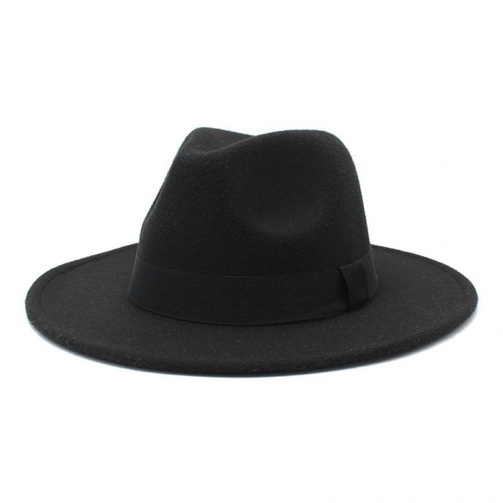 New autumn and winter wide-brim hats for men and women, Korean-style fashionable woolen jazz hat, British-style topper CMN047 New autumn and winter wide-brim hats for men and women, Korean-style fashionable woolen jazz hat, British-style topper CMN047