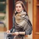 Deqing Siyue plaid faux cashmere scarf, 2025 new winter scarf for women, thickened shawl. Warm tassel scarf Deqing Siyue plaid faux cashmere scarf, 2025 new winter scarf for women, thickened shawl. Warm tassel scarf