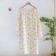 New spring and autumn women's pajamas, pure cotton double-layered gauze yarn-dyed jacquard long-sleeved, summer retro two-piece loungewear set