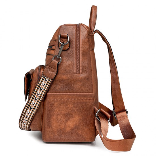 Cross-border PU women's winter new European and American retro versatile backpack, high-end two-tone tassel backpack wholesale Cross-border PU women's winter new European and American retro versatile backpack, high-end two-tone tassel backpack wholesale