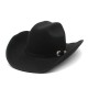 New top hat, European and American punk-style wide-brimmed hat, riding hat for men and women, western cowboy bag 9.5cm brim hat with a rolled brim