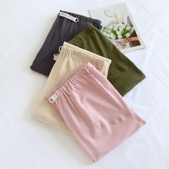 Adjustable maternity pajamas, plus-size, spring and autumn, pure cotton, belly-supporting pants, thin, soft loungewear pants for autumn and winter Adjustable maternity pajamas, plus-size, spring and autumn, pure cotton, belly-supporting pants, thin, soft loungewear pants for autumn and winter
