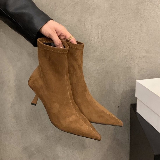 Thick-heeled square-toed brown closed-toed sandals for women, 2023 summer shallow-cut European and American slingback high-heeled sandals. Thick-heeled square-toed brown closed-toed sandals for women, 2023 summer shallow-cut European and American slingback high-heeled sandals.