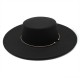 2021 autumn and winter new cross-border thickened men's and women's hat 10cm wide-brim wool felt flat-top hat 2021 autumn and winter new cross-border thickened men's and women's hat 10cm wide-brim wool felt flat-top hat