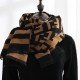 2025 double-sided faux cashmere scarves, women's winter FD print, ladies' warm cashmere scarves, dual-use scarves, wholesale
