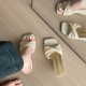 Pointed-toe high-heeled single shoes, 2025 summer new models, stiletto heels, elegant and skirt-matching shallow-cut closed-toed sandals.
