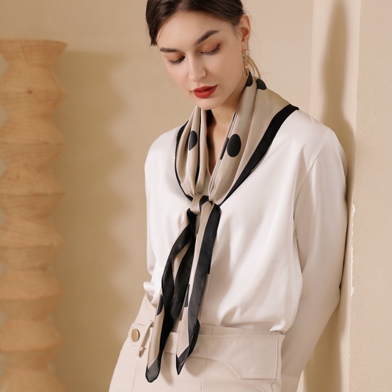 Dotted silk scarf for women, 2025 spring and summer new imitation silk scarf, Japanese and Korean sweet 90s square scarf print shawl wholesale. Dotted silk scarf for women, 2025 spring and summer new imitation silk scarf, Japanese and Korean sweet 90s square scarf print shawl wholesale.