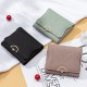 Factory Wholesale Short Wallet for Women, Korean Style, Fashionable and Simple, Small Fresh Tri-Fold Zippered Buckle Wallet and Coin Purse