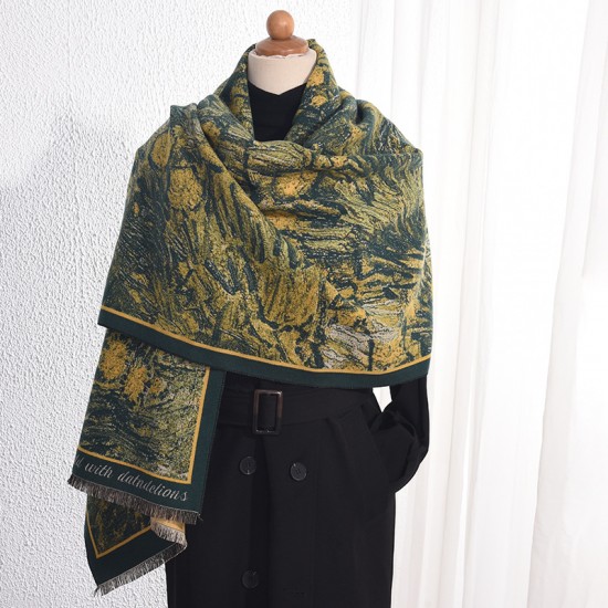 European and American retro oil painting style, an elegant, stylish, niche, warm neck scarf. European and American retro oil painting style, an elegant, stylish, niche, warm neck scarf.