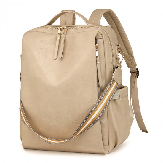 New women's retro backpack, multifunctional PU fashion women's bag, travel backpack wholesale