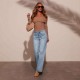 2025 spring new European and American high-waisted jeans for women, slimming, wide-leg, retro, elegant straight-leg pants. 2025 spring new European and American high-waisted jeans for women, slimming, wide-leg, retro, elegant straight-leg pants.