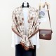 Artistic, fashionable, creative cotton and linen long scarves, spring and autumn women's stylish, retro floral print outerwear shawls.