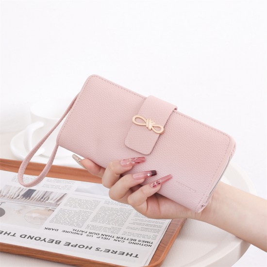 Lianbu new women's long wallet, Japanese and Korean style, fresh and simple, solid color, multi-card slots, student wallet. Lianbu new women's long wallet, Japanese and Korean style, fresh and simple, solid color, multi-card slots, student wallet.