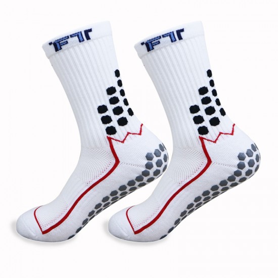 Mid-length non-slip football socks with towel soles, thickened adult outdoor sports stockings, manufacturer wholesale, with adhesive for anti-slip performance