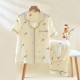 Women's summer pajamas, plus-size, pure cotton, double-layered gauze short-sleeved trousers, refreshing, soft, loose loungewear two-piece set Women's summer pajamas, plus-size, pure cotton, double-layered gauze short-sleeved trousers, refreshing, soft, loose loungewear two-piece set