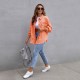 Cross-border new European and American denim jackets for women, solid color, loose-fitting jackets, ripped long-sleeved women's denim shirts, bestsellers.