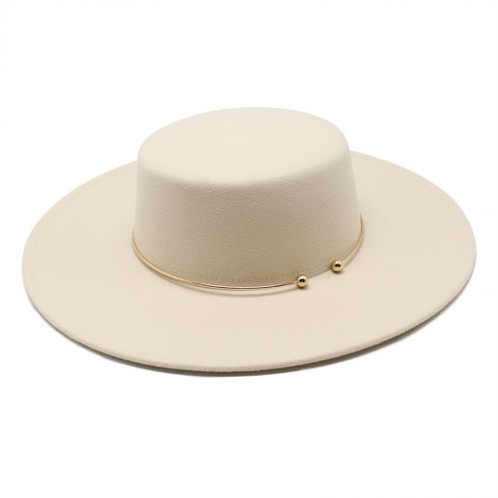 2021 autumn and winter new cross-border thickened men's and women's hat 10cm wide-brim wool felt flat-top hat 2021 autumn and winter new cross-border thickened men's and women's hat 10cm wide-brim wool felt flat-top hat