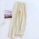 Summer round-neck short-sleeved crepe nightgown for women, double-layer gauze sweet-style dress, thin outerwear for home wear