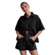 Amazon Foreign Trade Cross-Border 2025 Summer European and American women's casual retro loose shirt and denim shorts set Amazon Foreign Trade Cross-Border 2025 Summer European and American women's casual retro loose shirt and denim shorts set