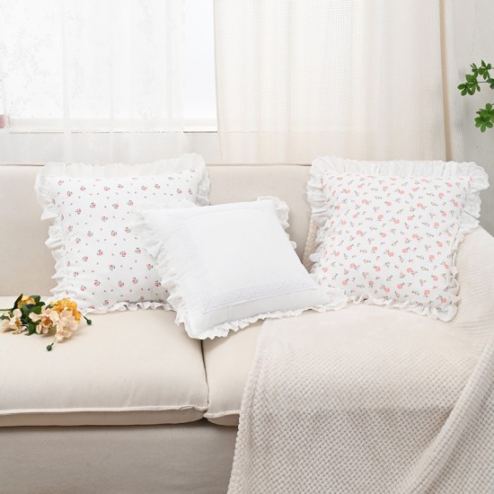 Cross-border Nordic INSIZE chain-embroidered jacquard throw pillow covers, floral and bird twill cushion covers, living room sofa fabrics Cross-border Nordic INSIZE chain-embroidered jacquard throw pillow covers, floral and bird twill cushion covers, living room sofa fabrics