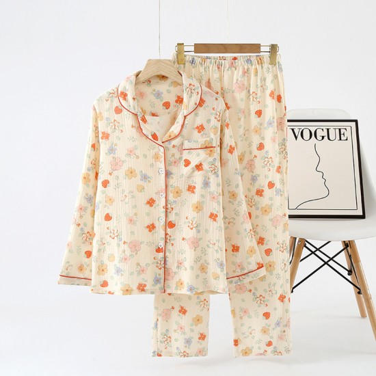 New couple's yarn-dyed shorts, men's and women's summer pure cotton double-layered gauze thin pajamas, soft shorts New couple's yarn-dyed shorts, men's and women's summer pure cotton double-layered gauze thin pajamas, soft shorts